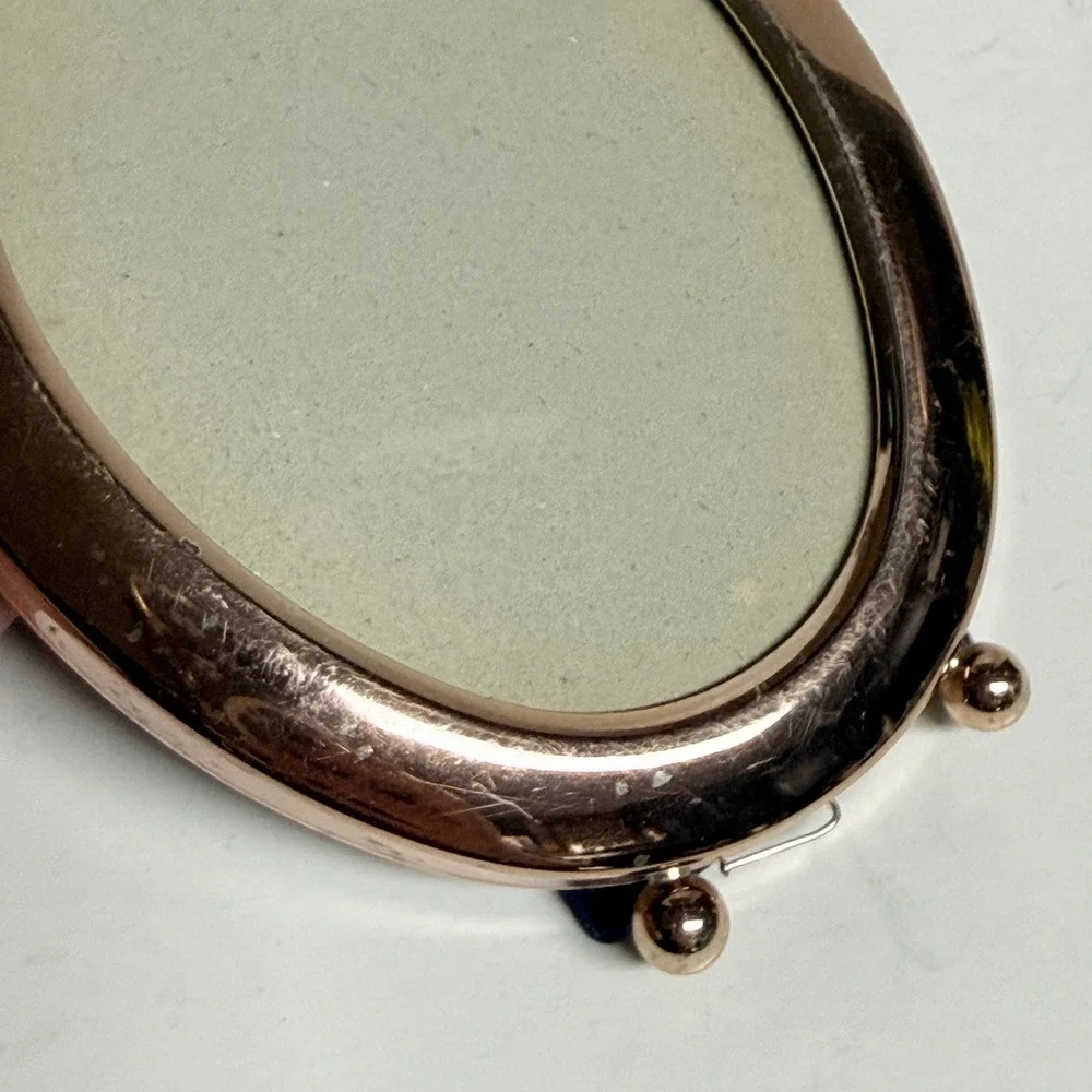 Vtg Towle EP Rose Gold Tone Oval Picture Frame‎ Black Velvet Back 4.5 x 5.5